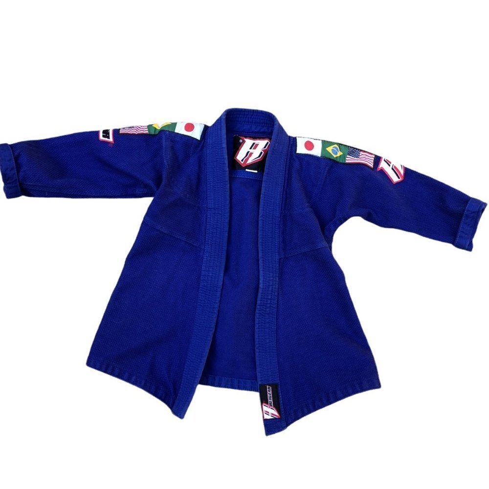 REVGEAR Brazilian Jiu-Jitsu BJJ Gi Kid's M1 Blue Top Flags​​​​​​​